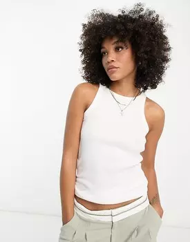 River Island Белая майка в стиле боксера