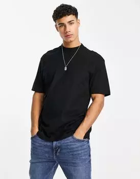 River Island — черная футболка стандартного кроя