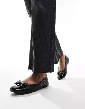 River Island – Черные балетки с бантом