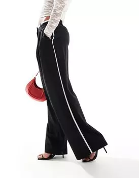 River Island – черные брюки с полосками