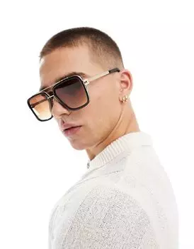 River Island – коричневые солнцезащитные очки с полоской