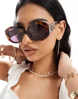 River Island – круглые солнцезащитные очки черепаховой расцветки