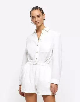 River Island Шорты белые льняные, часть комплекта