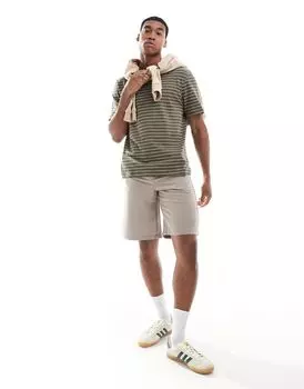 River Island – Studio – футболка в полоску цвета хаки