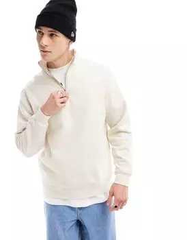River Island — толстовка цвета экрю с короткой молнией