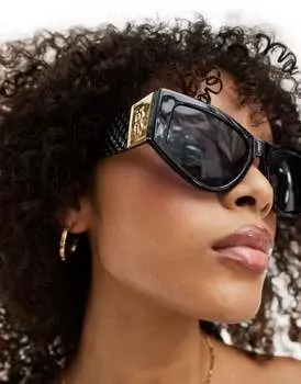 River Island – узкие черные солнцезащитные очки «кошачий глаз»