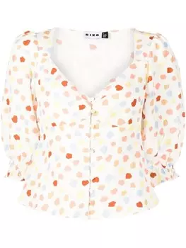 Rixo блузка Palma в горох, белый