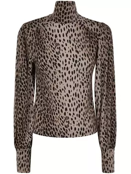 Rixo блузка с анималистичным принтом, нейтральный цвет