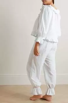 RIXO пижамный комплект Bobbie из хлопка и вуали в горошек, светло-синий