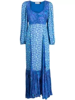 Rixo платье макси Virginia с цветочным принтом, синий