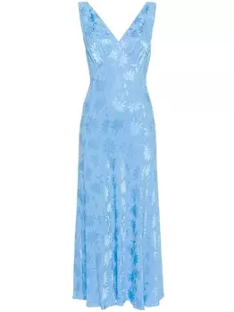 Rixo платье миди Sandrine с V-образным вырезом, синий