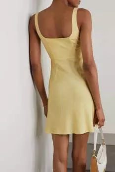 RIXO платье мини Ronan из креп-жаккарда, желтый