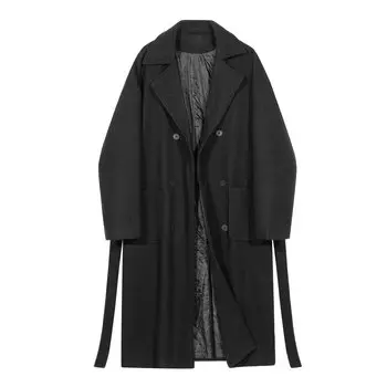 RKVC классическое ретро двубортное однотонное повседневное свободное пальто средней длины с длинными рукавами для мужчин и женщин карамельного цвета, цвет Army Green