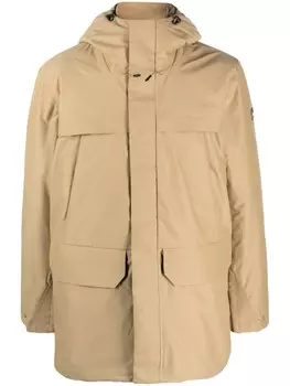 RLX Ralph Lauren пальто с капюшоном и нашивкой-логотипом, нейтральный цвет