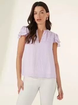 Ro&Zo Блузка Флейта в мелкую клетку, сиреневый