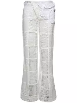 Roberta Einer брюки бойфренды с цветочной аппликацией, белый