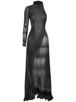 Roberta Einer платье миди Chloe с одним рукавом, черный