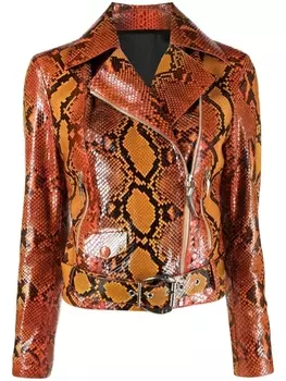 Roberto Cavalli байкерская куртка, оранжевый