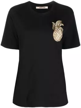 Roberto Cavalli футболка с аппликацией, черный