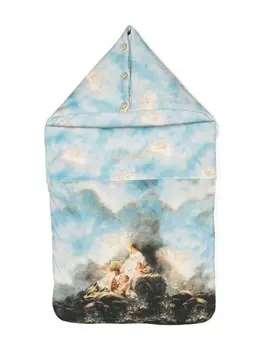 Roberto Cavalli Junior спальный конверт с графичным принтом, синий