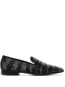 Roberto Cavalli лоферы с кристаллами, черный