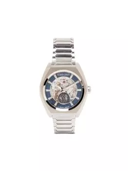 Roberto Cavalli наручные часы Skeleton Automatic 35 мм, серебристый