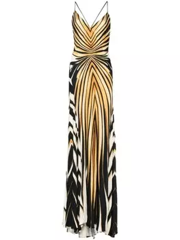 Roberto Cavalli платье макси с принтом Ray Of Gold, черный
