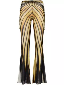 Roberto Cavalli расклешенные брюки Ray Of Gold, золотистый