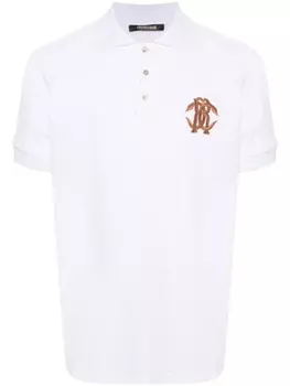 Roberto Cavalli рубашка поло с вышитым логотипом, белый
