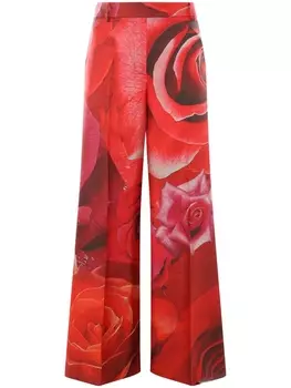 Roberto Cavalli шелковые брюки, красный