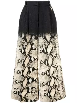 Roberto Cavalli широкие брюки с принтом, черный