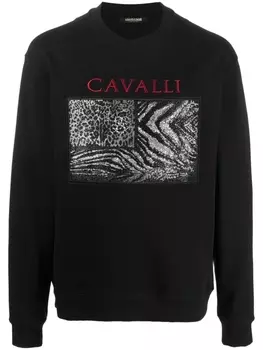 Roberto Cavalli толстовка с логотипом, черный