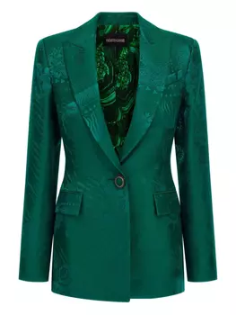 Roberto Cavalli жаккардовый пиджак с узором, зеленый