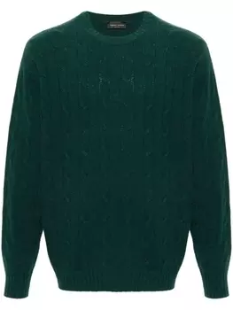 Roberto Collina джемпер фактурной вязки, зеленый