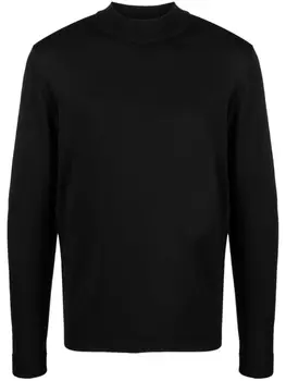 Roberto Collina джемпер из шерсти мериноса с высоким воротником, черный