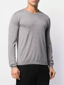 Roberto Collina джемпер с круглым вырезом, серый