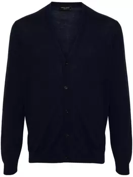 Roberto Collina кардиган тонкой вязки, синий