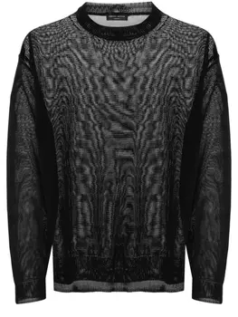 Roberto Collina полупрозрачный джемпер, черный