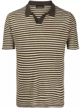 Roberto Collina рубашка поло в полоску, коричневый