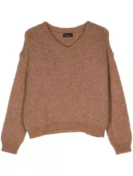 Roberto Collina свитер крупной вязки, коричневый