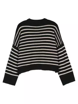 Roberto Collina свитер в полоску, черный