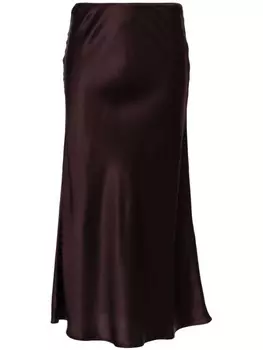 Roberto Collina юбка миди с кружевными деталями, коричневый