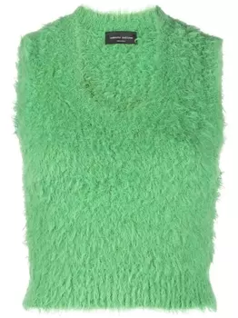 Roberto Collina укороченный фактурный топ, зеленый