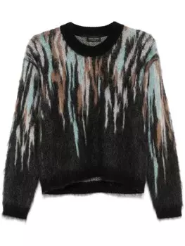 Roberto Collina жаккардовый свитер, черный