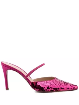 Roberto Festa мюли с заостренным носком и пайетками, розовый