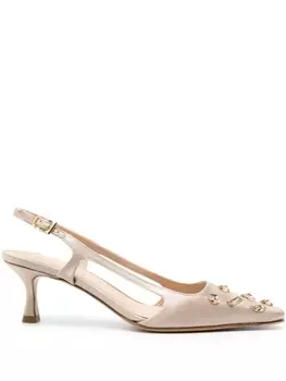 Roberto Festa туфли Nausica 50 со стразами, нейтральный цвет