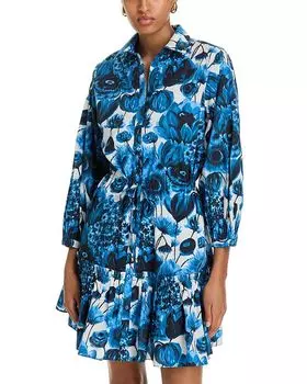 Робин Платье мини с цветочным принтом Cara Cara, синий