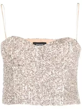 Rochas топ с пайетками, серебристый