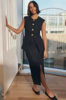 Rochelle Humes юбка-стойка из букле Next, черный
