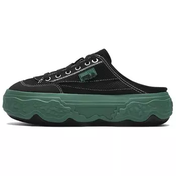 ROCK Canvas Shoes Womens Low-top Black/green Fila